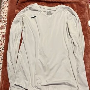 White Asics running shirt